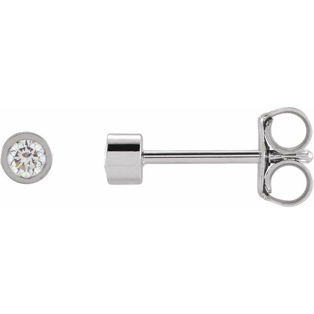 14K White 1/10 CTW Lab-Grown Diamond Micro Bezel-Set Earrings