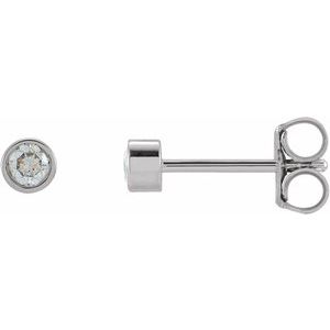 14K White 1/8 CTW Lab-Grown Diamond Micro Bezel-Set Earrings