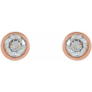 14K Rose 1/8 CTW Lab-Grown Diamond Micro Bezel-Set Earrings
