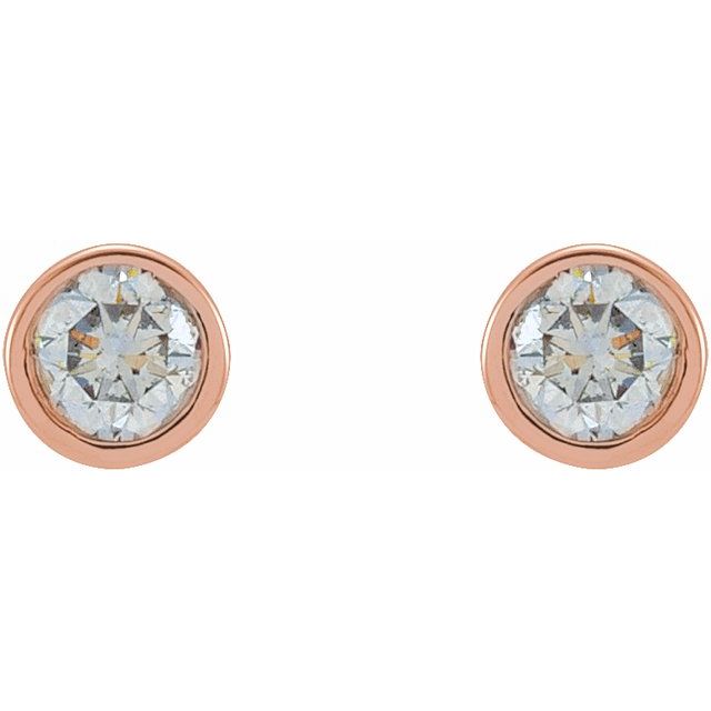 14K Rose 1/8 CTW Lab-Grown Diamond Micro Bezel-Set Earrings