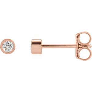 14K Rose 1/10 CTW Lab-Grown Diamond Micro Bezel-Set Earrings