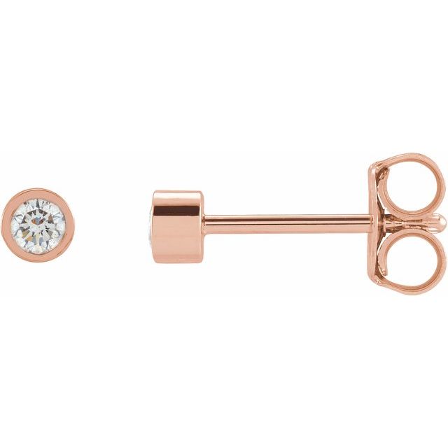 14K Rose 1/10 CTW Lab-Grown Diamond Micro Bezel-Set Earrings