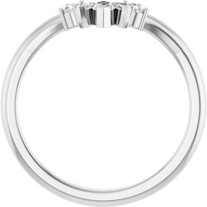 Platinum 1/6 CTW Lab-Grown Diamond Accented Contour Band