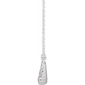 14K White 3/4 CTW Lab-Grown Diamond French-Set Bar 18" Necklace