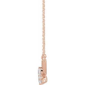 14K Rose 5/8 CTW Lab-Grown Diamond Two-Stone 18" Necklace