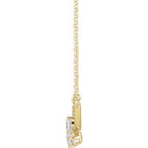 14K Yellow 5/8 CTW Lab-Grown Diamond Two-Stone 18" Necklace