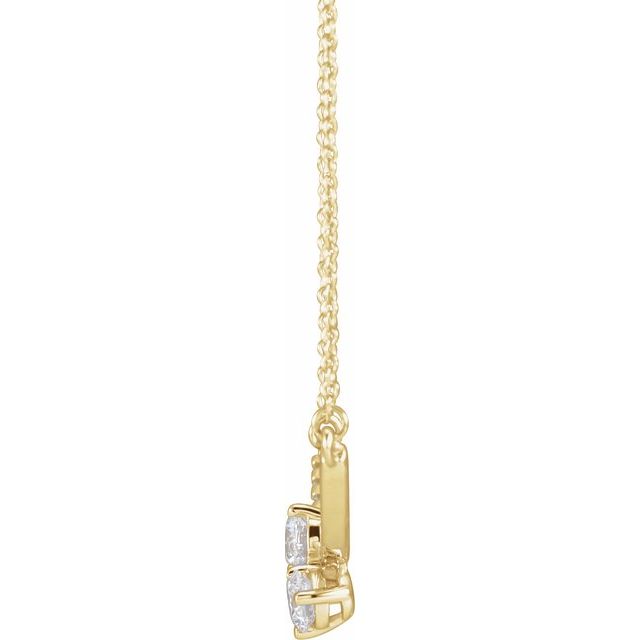 14K Yellow 5/8 CTW Lab-Grown Diamond Two-Stone 18" Necklace