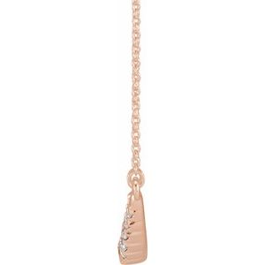 14K Rose 3/4 CTW Lab-Grown Diamond French-Set Bar 18" Necklace