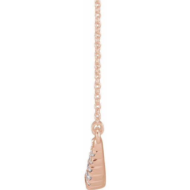 14K Rose 3/4 CTW Lab-Grown Diamond French-Set Bar 18" Necklace