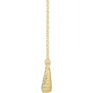 14K Yellow 3/4 CTW Lab-Grown Diamond French-Set Bar 18" Necklace