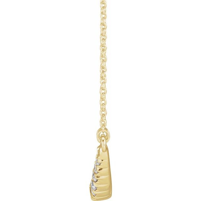 14K Yellow 3/4 CTW Lab-Grown Diamond French-Set Bar 18" Necklace