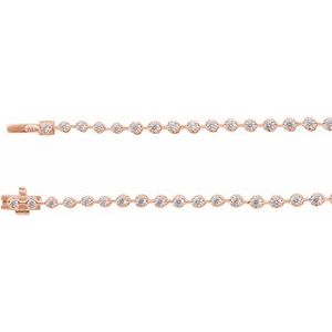 14K Rose 6 3/4 CTW Lab-Grown Diamond Line 16" Necklace