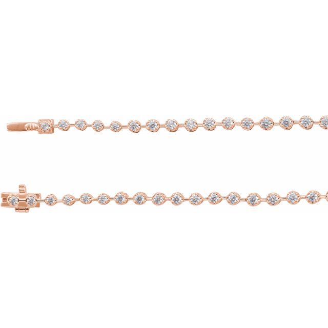 14K Rose 6 3/4 CTW Lab-Grown Diamond Line 16" Necklace