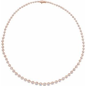 14K Rose 6 3/4 CTW Lab-Grown Diamond Line 16" Necklace