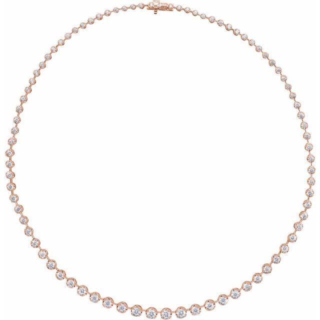 14K Rose 6 3/4 CTW Lab-Grown Diamond Line 16" Necklace
