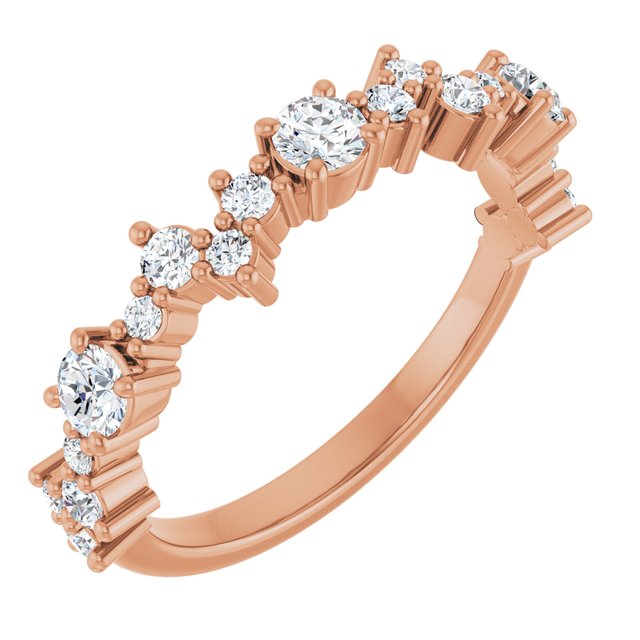 14K Rose 1/2 CTW Lab-Grown Diamond Anniversary Band