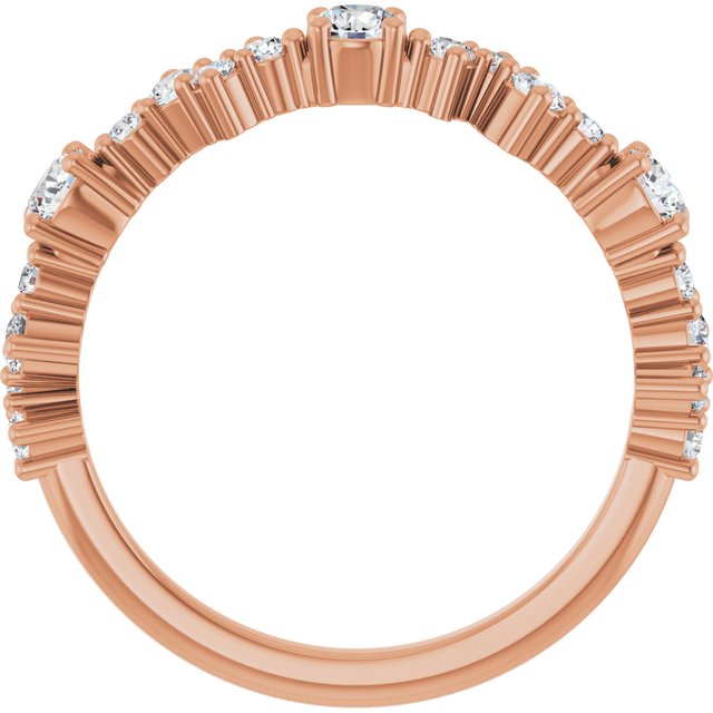 14K Rose 1/2 CTW Lab-Grown Diamond Anniversary Band
