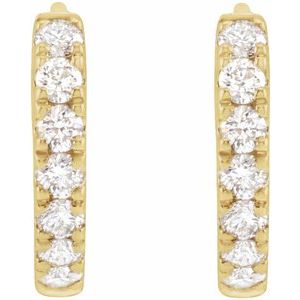 14K Yellow 1/5 CTW Lab-Grown Diamond 10 mm Hoop Earrings