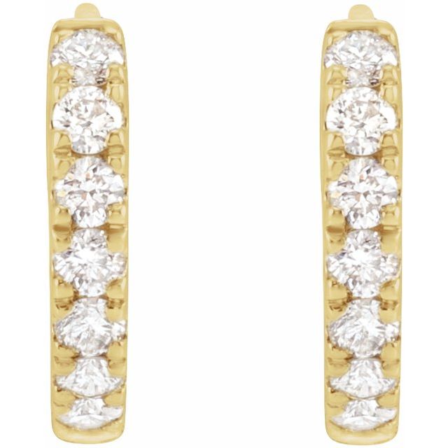 14K Yellow 1/5 CTW Lab-Grown Diamond 10 mm Hoop Earrings