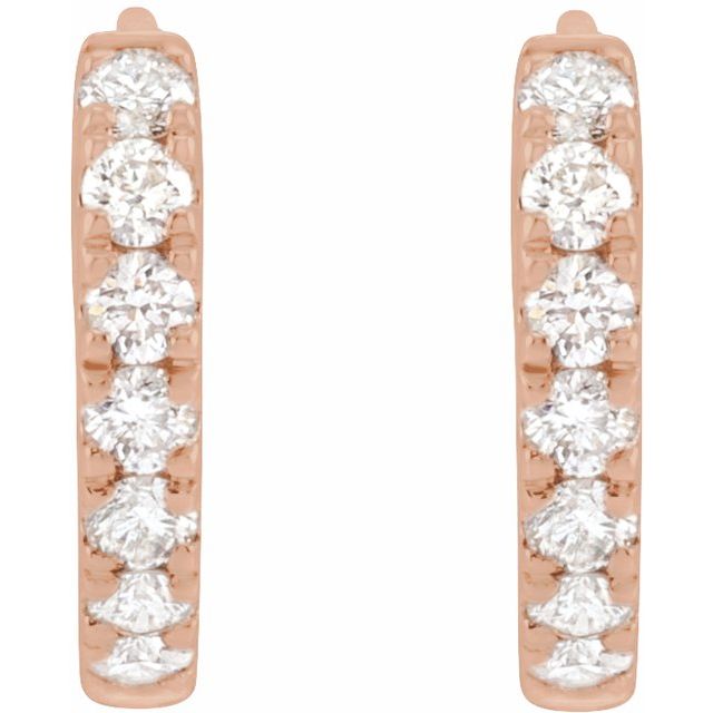 14K Rose 1/5 CTW Lab-Grown Diamond 10 mm Hoop Earrings