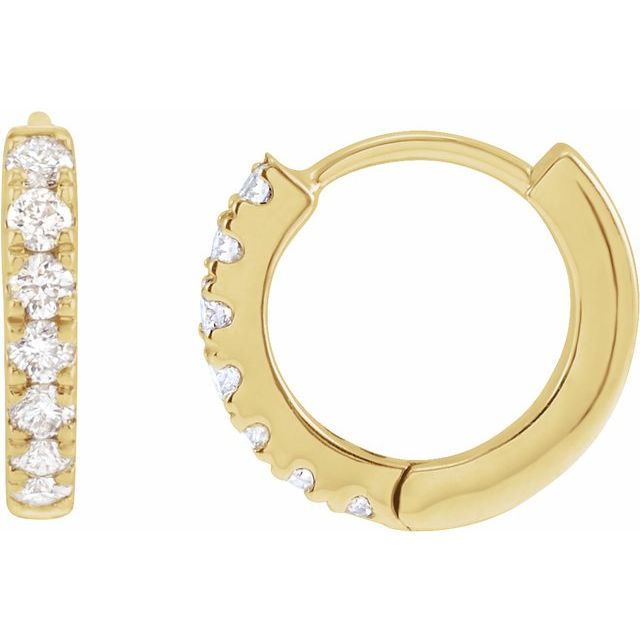 14K Yellow 1/5 CTW Lab-Grown Diamond 10 mm Hoop Earrings