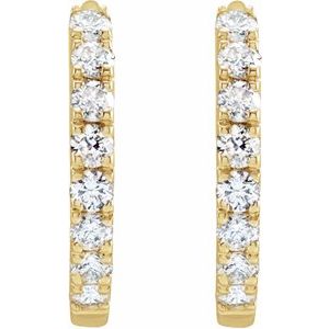 14K Yellow 1/5 CTW Lab-Grown Diamond 12 mm Hoop Earrings