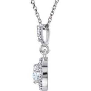 14K White 9/10 CTW Lab-Grown Diamond 18" Necklace