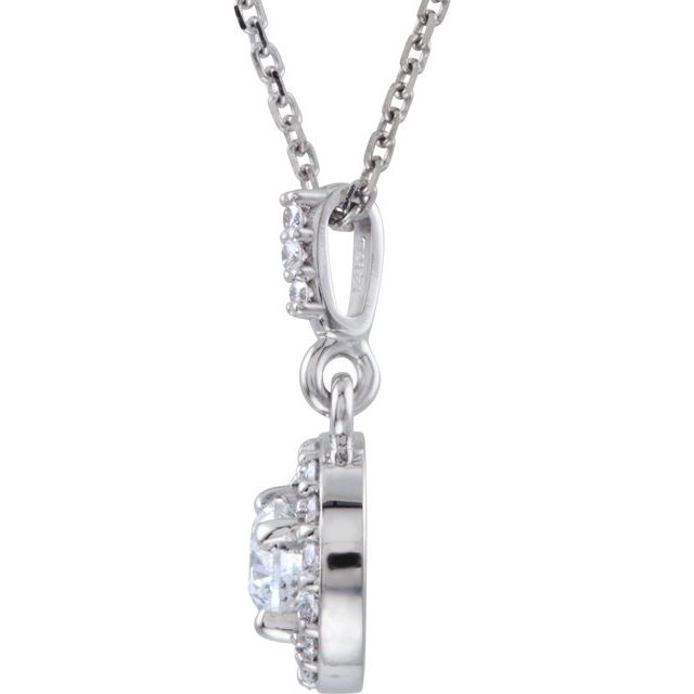 14K White 9/10 CTW Lab-Grown Diamond 18" Necklace