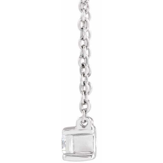 14K White 1/3 CT Lab-Grown Diamond 16-18" Necklace
