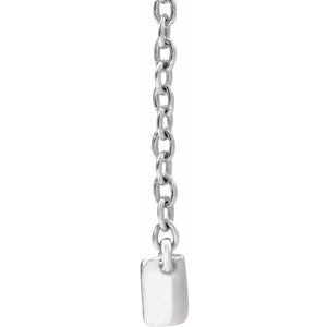 14K White 3/8 CTW Lab-Grown Diamond Bar 16-18" Necklace