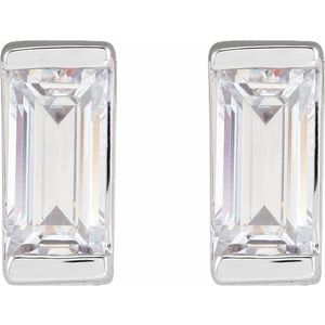 14K White 3/8 CTW Lab-Grown Diamond Earrings