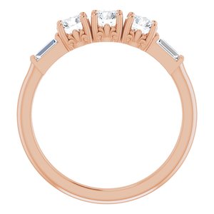 14K Rose 9/10 CTW Lab-Grown Diamond Three-Stone Anniversary Band