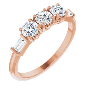 14K Rose 9/10 CTW Lab-Grown Diamond Three-Stone Anniversary Band