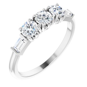 Platinum 9/10 CTW Lab-Grown Diamond Three-Stone Anniversary Band