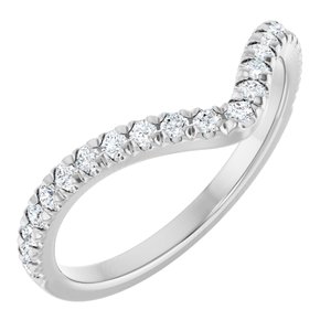 Platinum 1/3 CTW Lab-Grown Diamond French-Set Contour Band