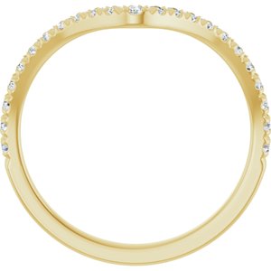 14K Yellow 1/3 CTW Lab-Grown Diamond French-Set Contour Band