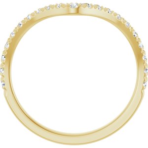14K Yellow 1/3 CTW Lab-Grown Diamond French-Set Contour Band