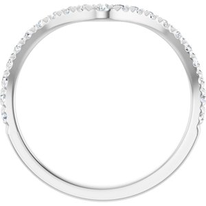 14K White 1/3 CTW Lab-Grown Diamond French-Set Contour Band