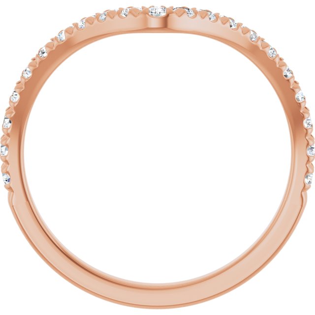 14K Rose 1/3 CTW Lab-Grown Diamond French-Set Contour Band