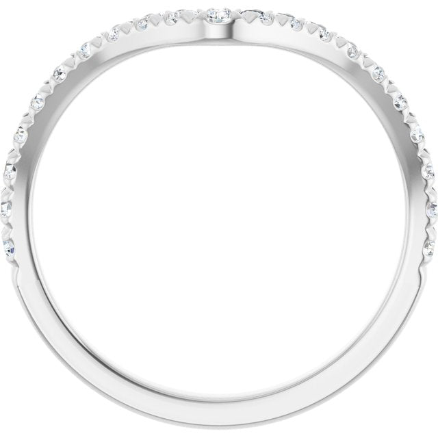 Platinum 1/3 CTW Lab-Grown Diamond French-Set Contour Band