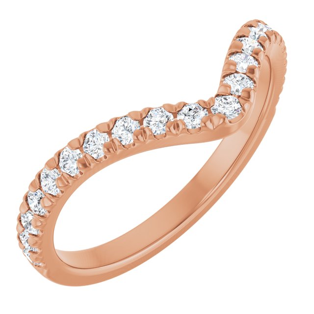 14K Rose 1/3 CTW Lab-Grown Diamond French-Set Contour Band