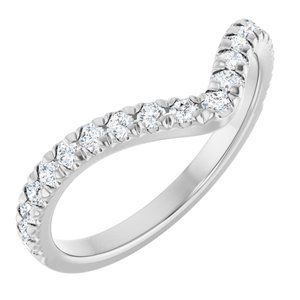 Platinum 1/3 CTW Lab-Grown Diamond French-Set Contour Band