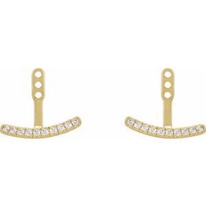 14K Yellow 1/5 CTW Lab-Grown Diamond Curved Bar Earring Jackets