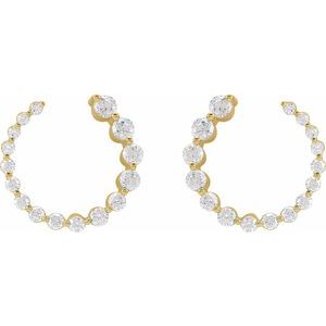 14K Yellow 7/8 CTW Lab-Grown Diamond Front-Back Earrings