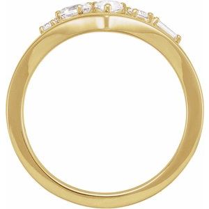 14K Yellow 1/2 CTW Lab-Grown Diamond V Ring