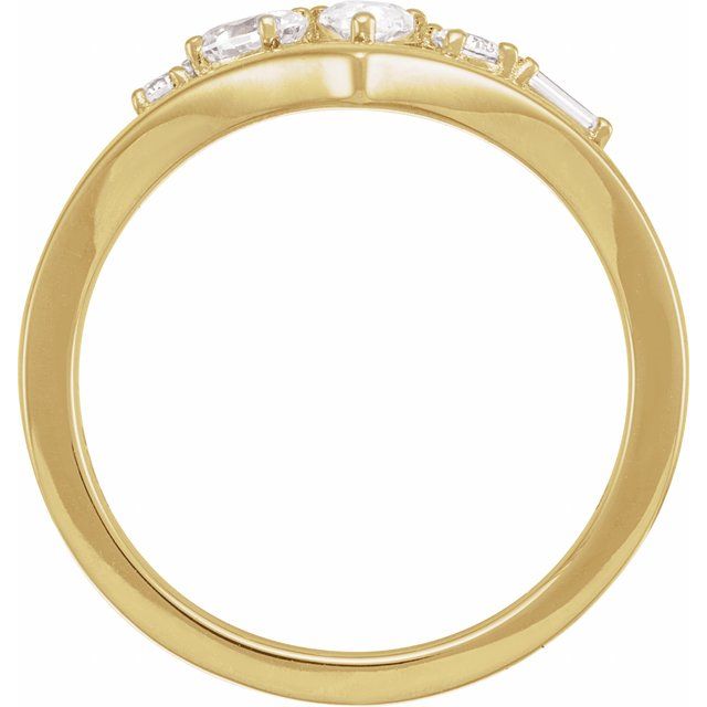 14K Yellow 1/2 CTW Lab-Grown Diamond V Ring