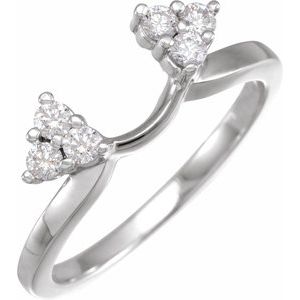 14K White 1/4 CTW Lab Grown Diamond Wrap-Style Ring Enhancer