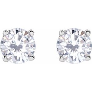 Sterling Silver 4 mm Stuller Lab-Grown Moissanite Stud Earrings