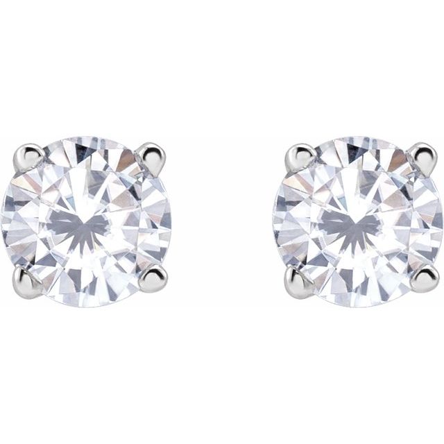 14K White 4 mm Stuller Lab-Grown Moissanite Stud Earrings