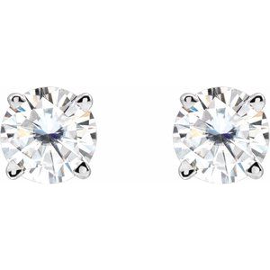 Platinum 4.5 mm Stuller Lab-Grown Moissanite Stud Earrings
